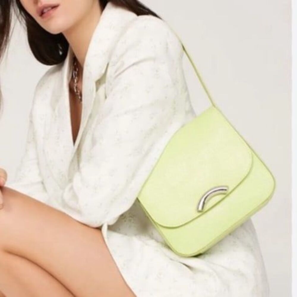 Little Liffner Lime Green Rainbow Bag Purse FLAWED rtr